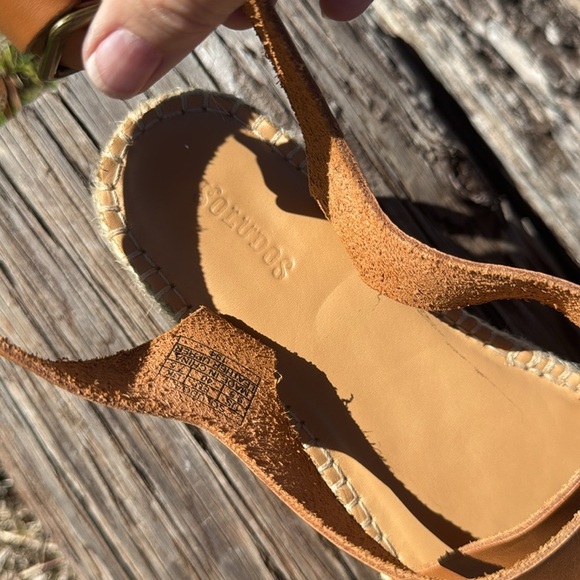 SOLUDOS Anthropologie Olympia Espadrille Flatphorm platform Sandal Tan Size 9.5 - Picture 11 of 12
